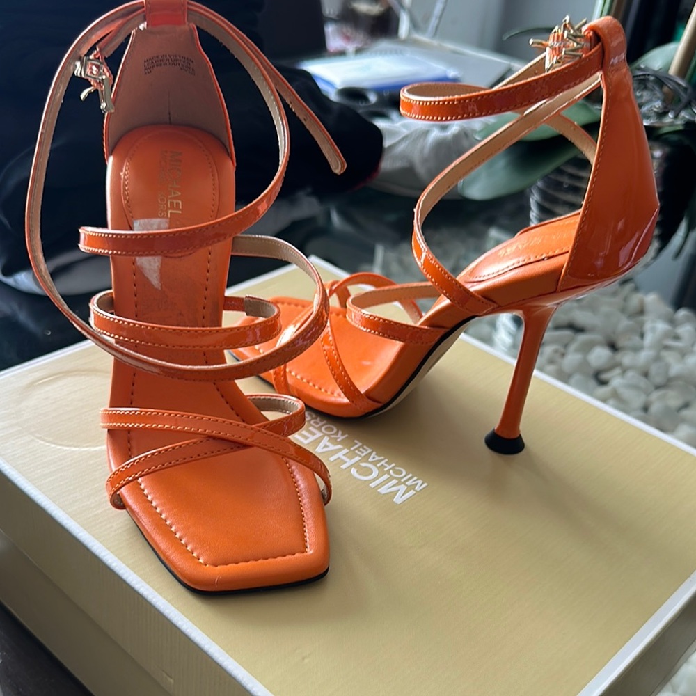 Michael Kors Women's Orange Strappy Heels